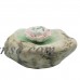 TrendBox Brown Ceramic Handmade Rock-Shaped Artistic Incense Holder Burner Coil Oil Diffuser Lotus Ash Catcher Buddhist Water Lily Plate One Hole   